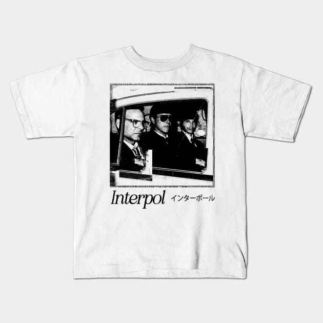 Interpol --  Original Retro Glitch Art Design Kids T-Shirt by unknown_pleasures